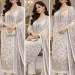 Light Grey Floral Pakistani Dress