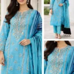 Turquoise Blue Pakistani Dress
